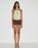Image of Karise Plunge Top in Cupro Green