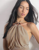 Image of Karise Plunge Top in Glitter Lurex Mesh Cream