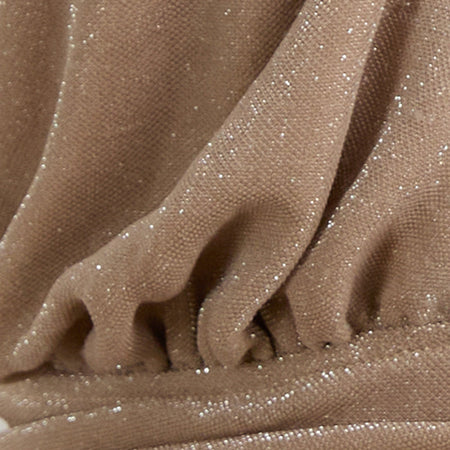 Karise Plunge Top in Glitter Lurex Mesh Cream