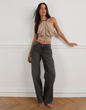 Image of Karise Plunge Top in Glitter Lurex Mesh Cream