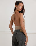 Image of Karise Plunge Top in Glitter Lurex Mesh Cream