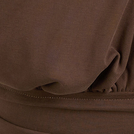 Karise Plunge Top in Cupro Bitter Chocolate