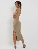 Image of Kasor Open Back Midi Dress in London Fog