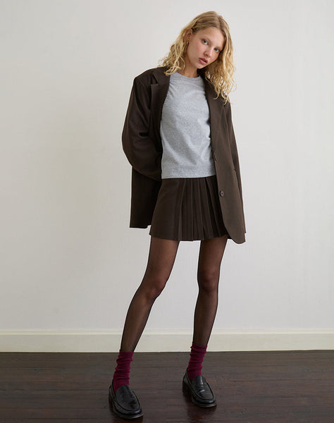 Image of Kassine Mini Skirt in Tailoring Brown
