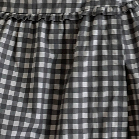 Kasya Midi Skirt in Tonal Gingham Black and Grey