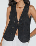 Image of Kayve Top in Flower Broderie Black