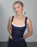 Image of Kayatra Corset Top in Chambray Indigo