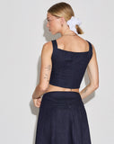 Image of Kayatra Corset Top in Chambray Indigo