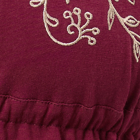 KAYRIA TIE TOP BURGUNDY FLORAL EMBRO