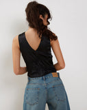 Image of Kayson Crop Top in Satin Black