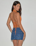Image of Kaytia Halterneck Top in Double Tie Sunset Orange