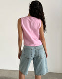 Image of Kayve Tie Front Top in Flamingo Pink