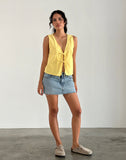 Image of Kayve Tie Front Top in Lemonade