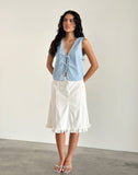 Image of Kayve Tie Front Top in Nantucket Blue