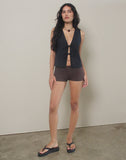 Image of MOTEL X JACQUIE Kayve Tie Front Top in Black