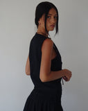 image of MOTEL X JACQUIE Kayve Tie Front Top in Black