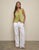 Image of Kayve Tie-Front Top in Little Daisy Broderie Lime