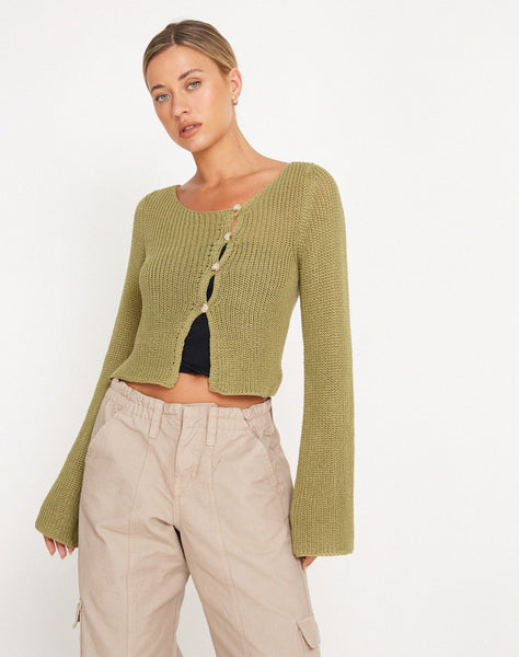 Image of Kazayo Long sleeve Knit Top in Desert Sage