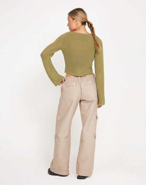 Image of Kazayo Long sleeve Knit Top in Desert Sage