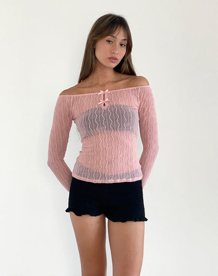 Noemi Cardigan in Lace Lotus Pink