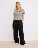 Image of Sakira Oversized Wide Leg Trousers in Black