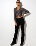 Image of Kelly Shirt in Mesh Diagonal Dogtooth Black and Tan