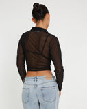 image of Kelly Cropped Shirt in Mesh Black