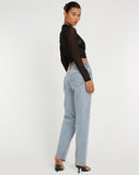 image of Kelly Cropped Shirt in Mesh Black