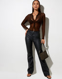 Image of Kelly Shirt in Mesh Chocolate