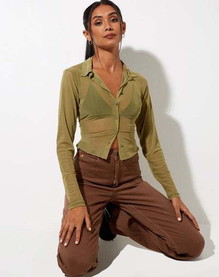 Saras Shirt in Satin Nile Green