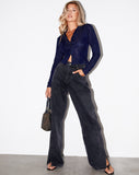 Image of Kelly Shirt in Glitter Lurex Navy Blue