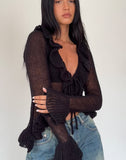 Image of Kendra Ruffle Cardi in Black