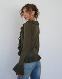 Image of Kendra Ruffle Cardi in Khaki