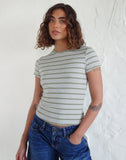 Image of Kenichi Top in Stripe Sage Green Jersey