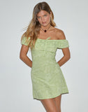 Image of Kenja Bardot Mini Dress in Retro Paisley Lime