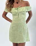 Image of Kenja Bardot Mini Dress in Retro Paisley Lime