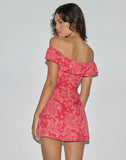 Image of Kenja Bardot Mini Dress in Retro Paisley Pink