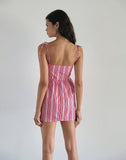 Image of Kesyani Mini Dress in Vertical Pink Stripe