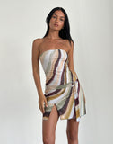 Image of Kevsra Bandeau Mini Dress in Mesh Wiggle Sunset