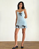 Image of Khalil Mini Dress in Blue Black Basic Polka