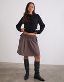 Image of Khimar Gathered Midi Skirt in Peppercorn