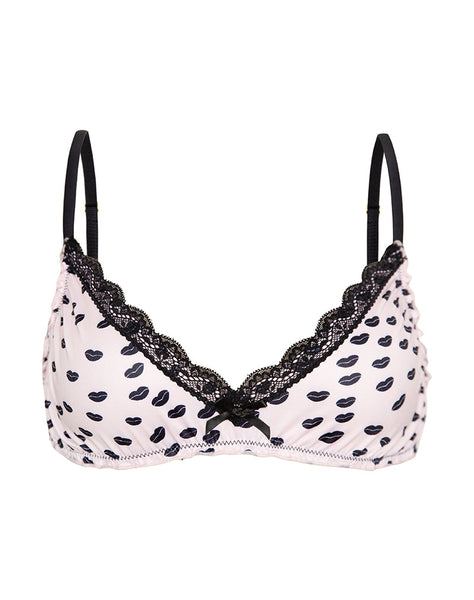 Image of Kia Bra in Pink Micro Lips Black