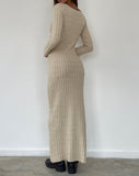 Image of Kiasta Long Sleeve Maxi Dress in Neutral Knit