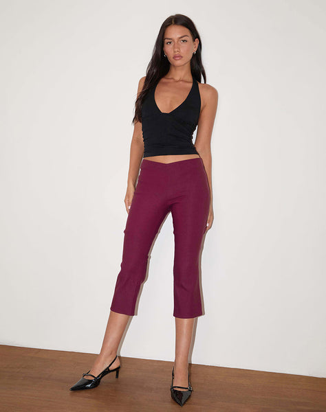 Image of Kila Capri Trousers in Tailoring Burgundy