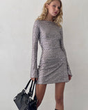 Image of Kimberly Open Back Mini Dress in Silver Sequin