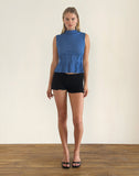 Image of Kimbra Sleeveless Top in Textured Blue