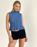 Image of Kimbra Sleeveless Top in Textured Blue