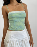 Image of Kinaya Cami Top in Blue and Yellow Check