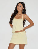 Image of Nidya A-Line Mini Skirt in Rayon Lemon