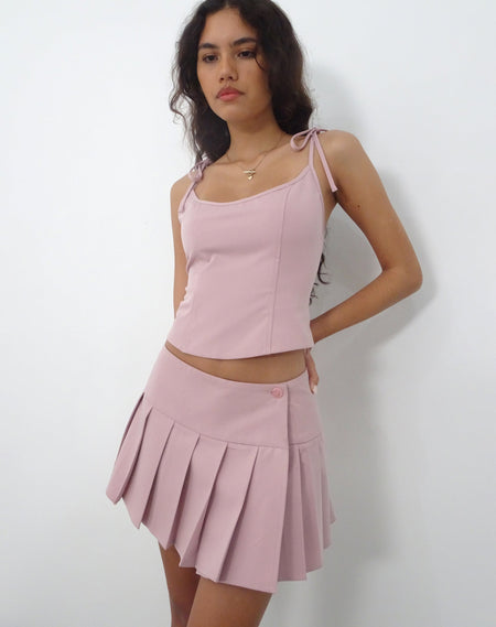 Carmeline Longline Cami Top in Shimmer Pink